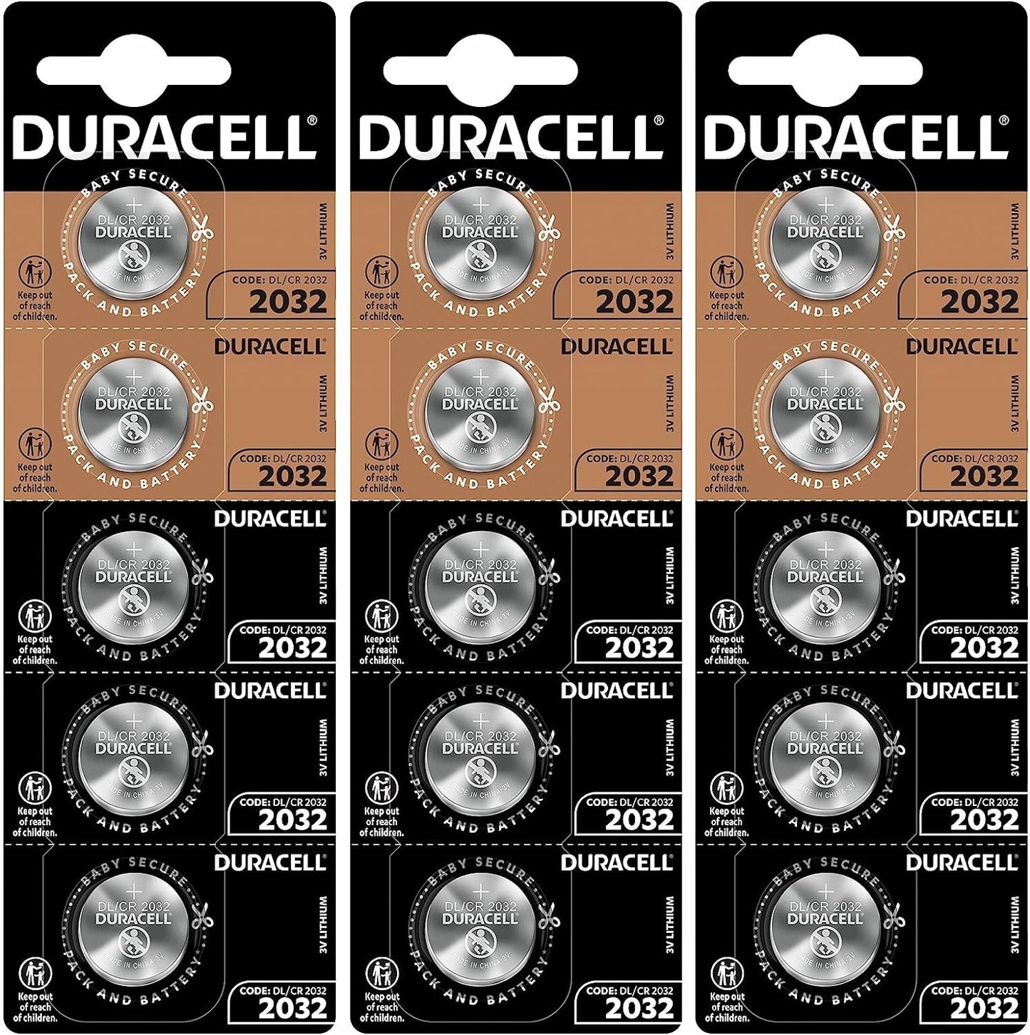 15 x Duracell CR 2032 (3 blisters van 5 batterijen) 15 batterijen (DL/CR2032) - NLMAX