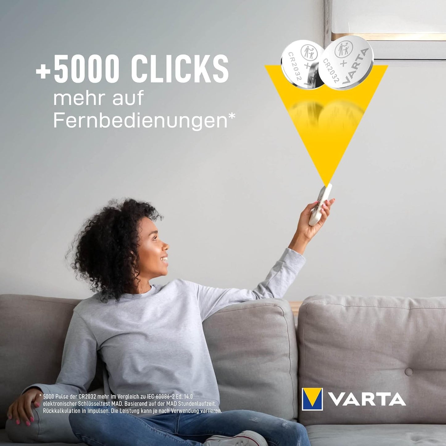 VARTA Batterijen Knoopcel CR2032, verpakking van 5, Power on Demand, Lithium Coin, 3V, kindveilige verpakking, voor kleine elektronische apparaten - horloges, autosleutels [Exclusief bij Amazon] - NLMAX