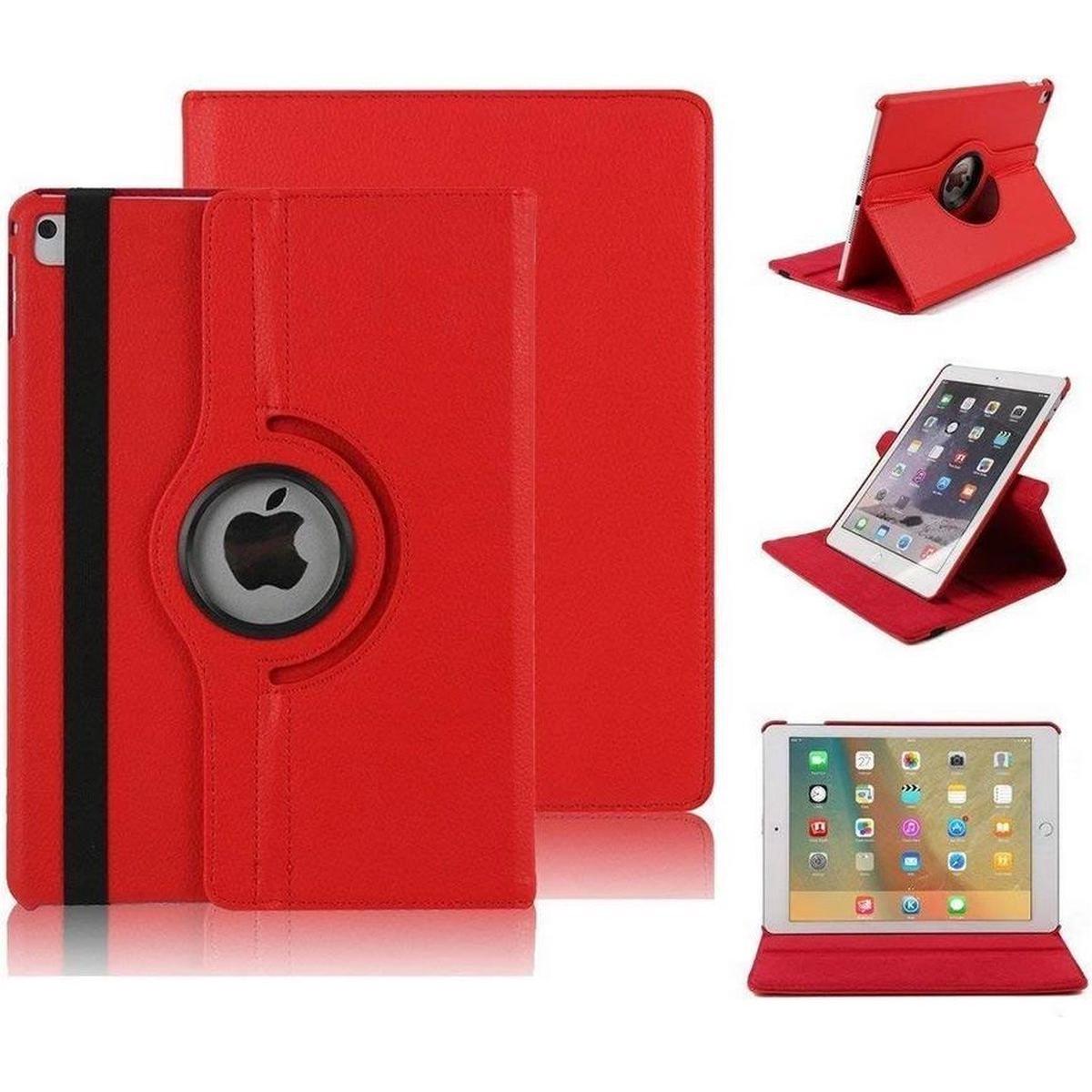 Apple iPad 10.2 (2019) Rood 360 graden draaibare hoesje + Gehard tempered glass screenprotector - NLMAX