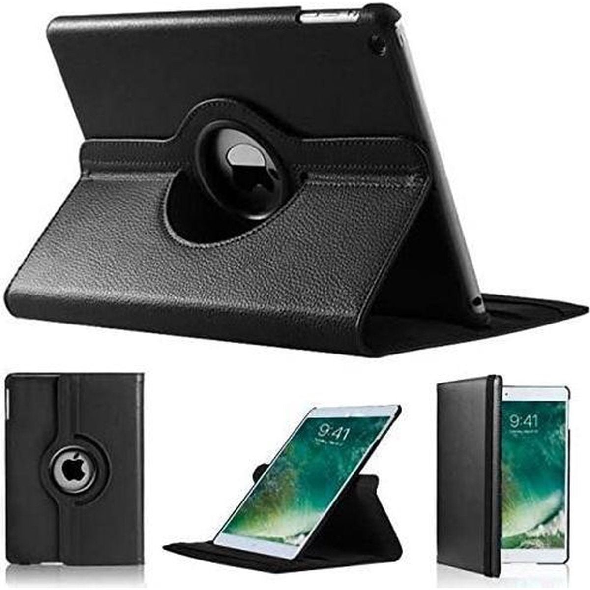 Apple iPad 10.2 (2019) Zwart 360 graden draaibare hoesje - Book Case Tablethoes - NLMAX