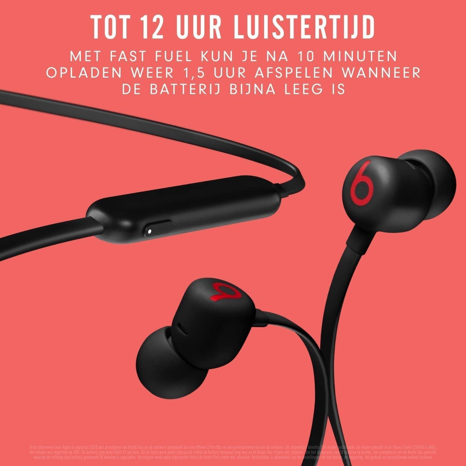 Beats Draadloze Flex-oortjes – Apple W1-koptelefoonchip, magnetische oortjes, Class 1 Bluetooth, 12 uur luisteren - Zwart - NLMAX