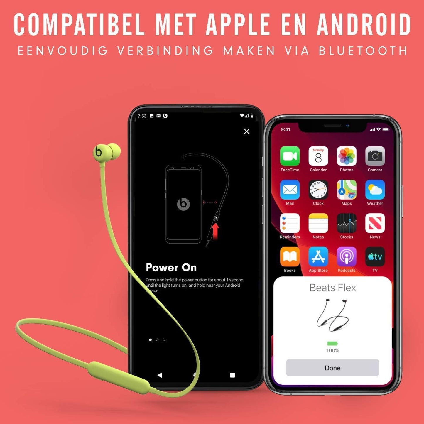 Beats Draadloze Flex-oortjes – Apple W1-koptelefoonchip, magnetische oortjes, Class 1 Bluetooth, 12 uur luisteren - Zwart - NLMAX