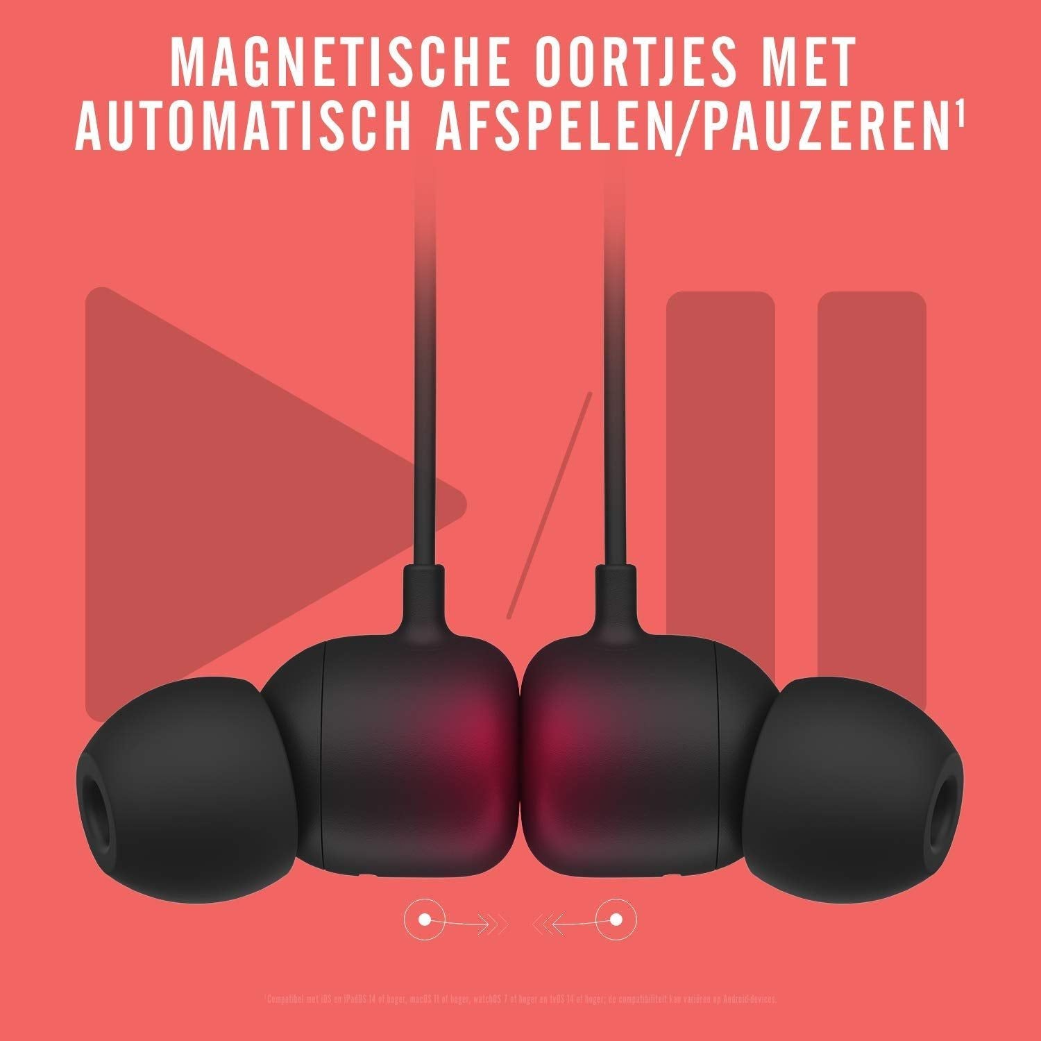 Beats Draadloze Flex-oortjes – Apple W1-koptelefoonchip, magnetische oortjes, Class 1 Bluetooth, 12 uur luisteren - Zwart - NLMAX