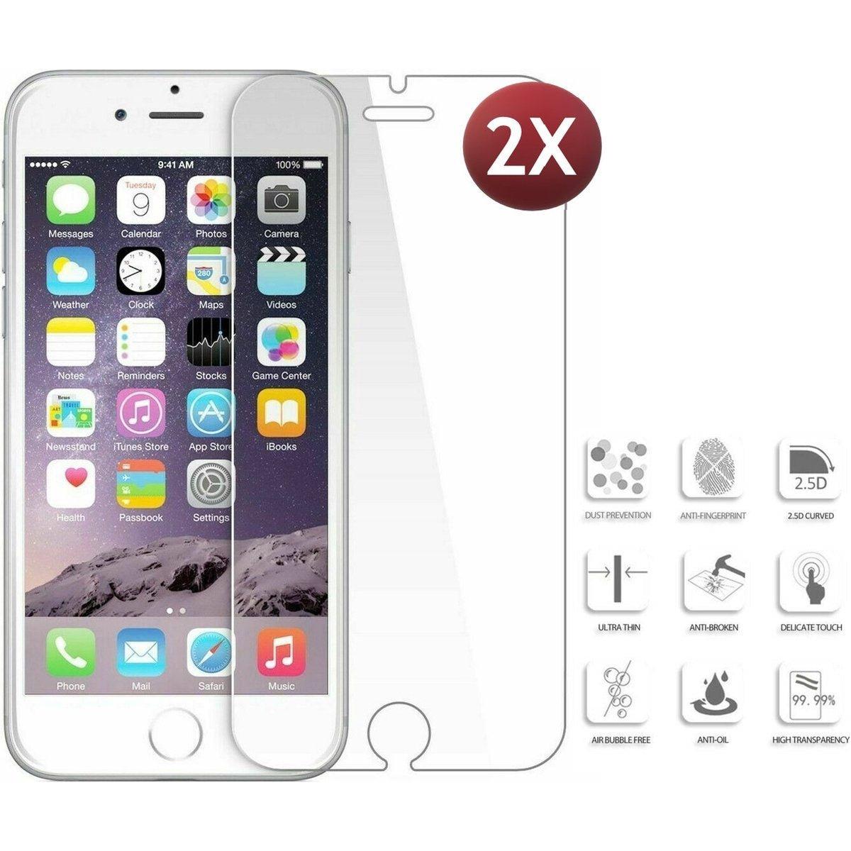 iPhone SE 2020 Screenprotector glas - extra strek en helder Beschermglas - 2 stuks - NLMAX