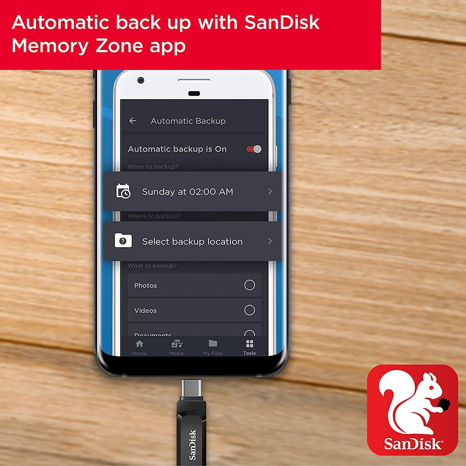 SanDisk Ultra Dual Drive Go USB Type C and Type A Flash Drive USB 3.1, 32GB - NLMAX