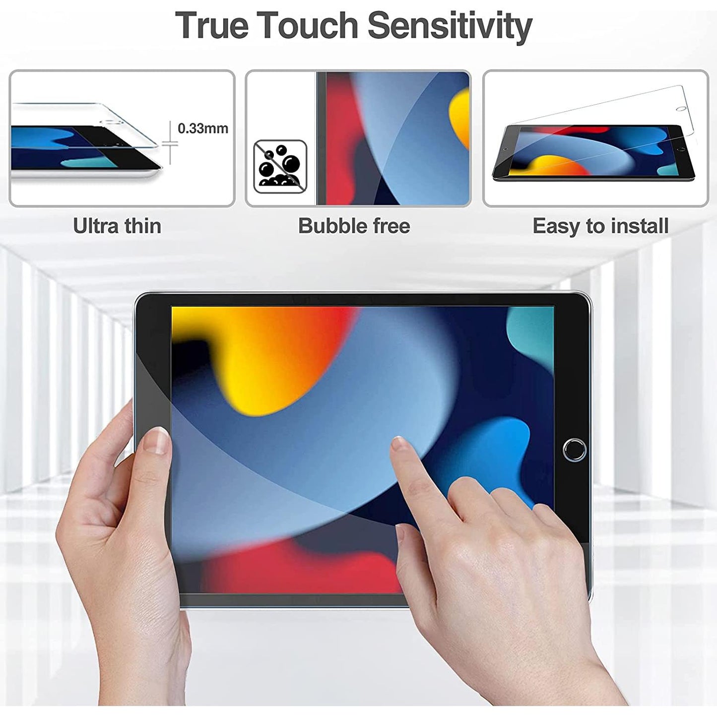 Screen Protector voor iPad 10,2 Inch 2021 9e / 2020 8e / 2019 7e Generatie, Beschermglas Gehard Glas - 9H Helder - NLMAX