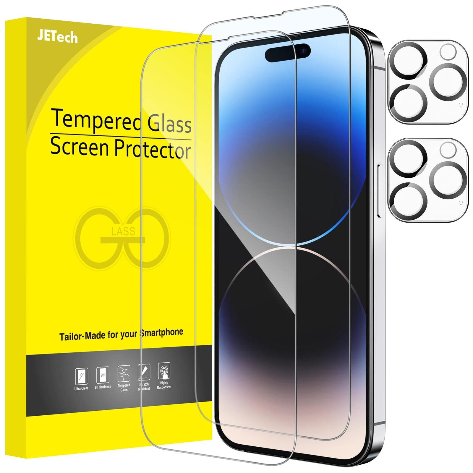 Screen Protector voor iPhone 14 Pro Max 6,7-Inch met Camera Lens Beschermer, Volledige Dekking 2-Stuks Elk - NLMAX